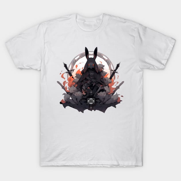Black Rabbit Priest T-Shirt by VoidCrow
